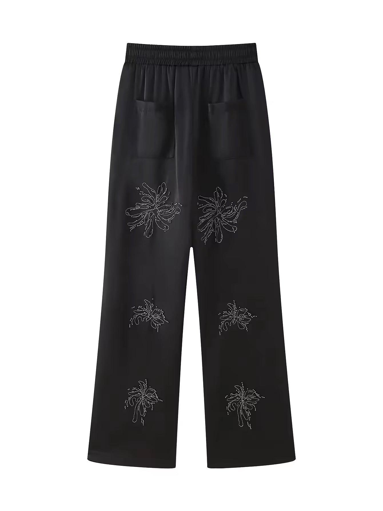 Baumwolle-Satin Zweiteiler mit Perlen Details - Sorentis