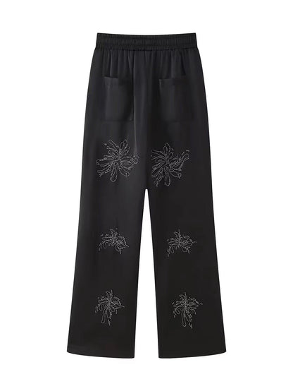 Baumwolle-Satin Zweiteiler mit Perlen Details - Sorentis