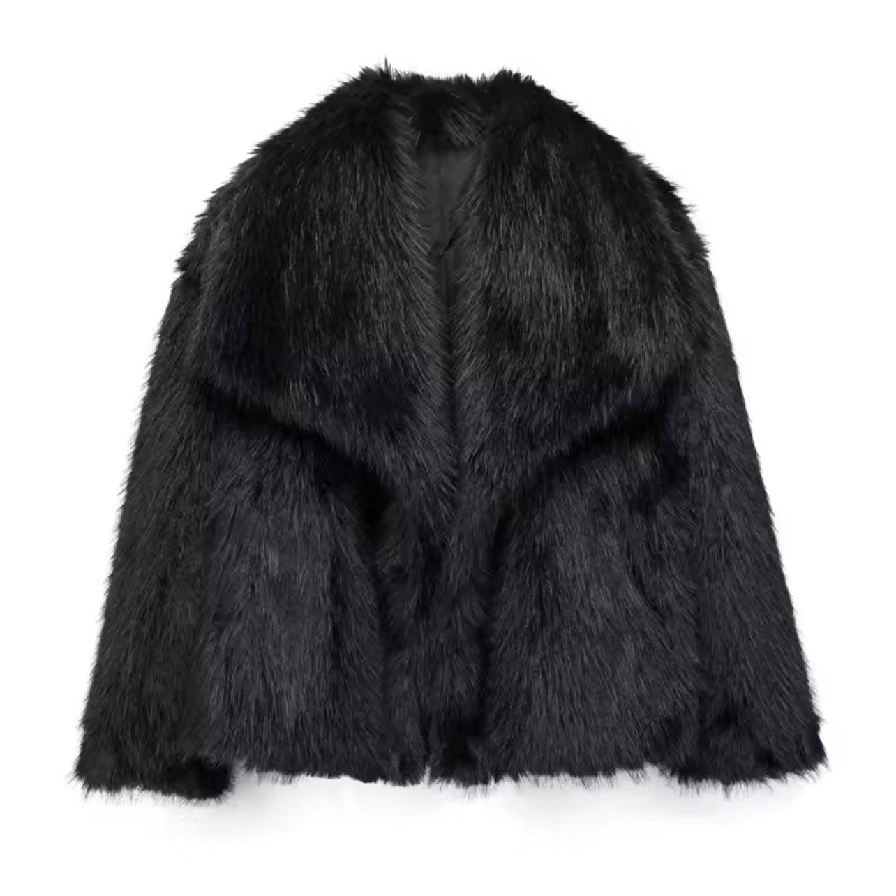 Kunstpelzjacke mit breitem Kragen - Sorentis