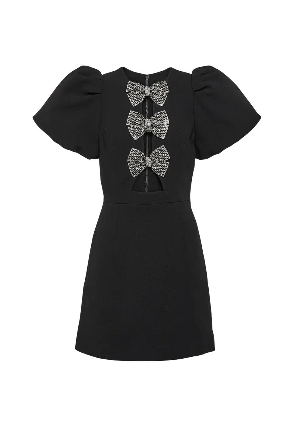Puffärmel-Minikleid mit Cut-Outs und Strass - Sorentis