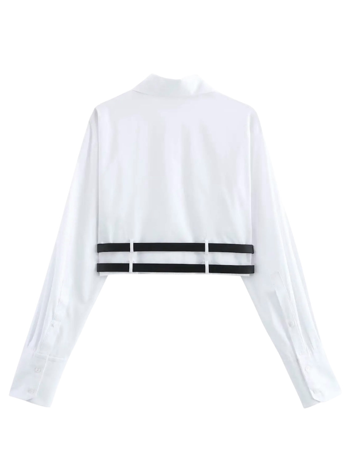 Cropped-Bluse mit Gürtel-Detail