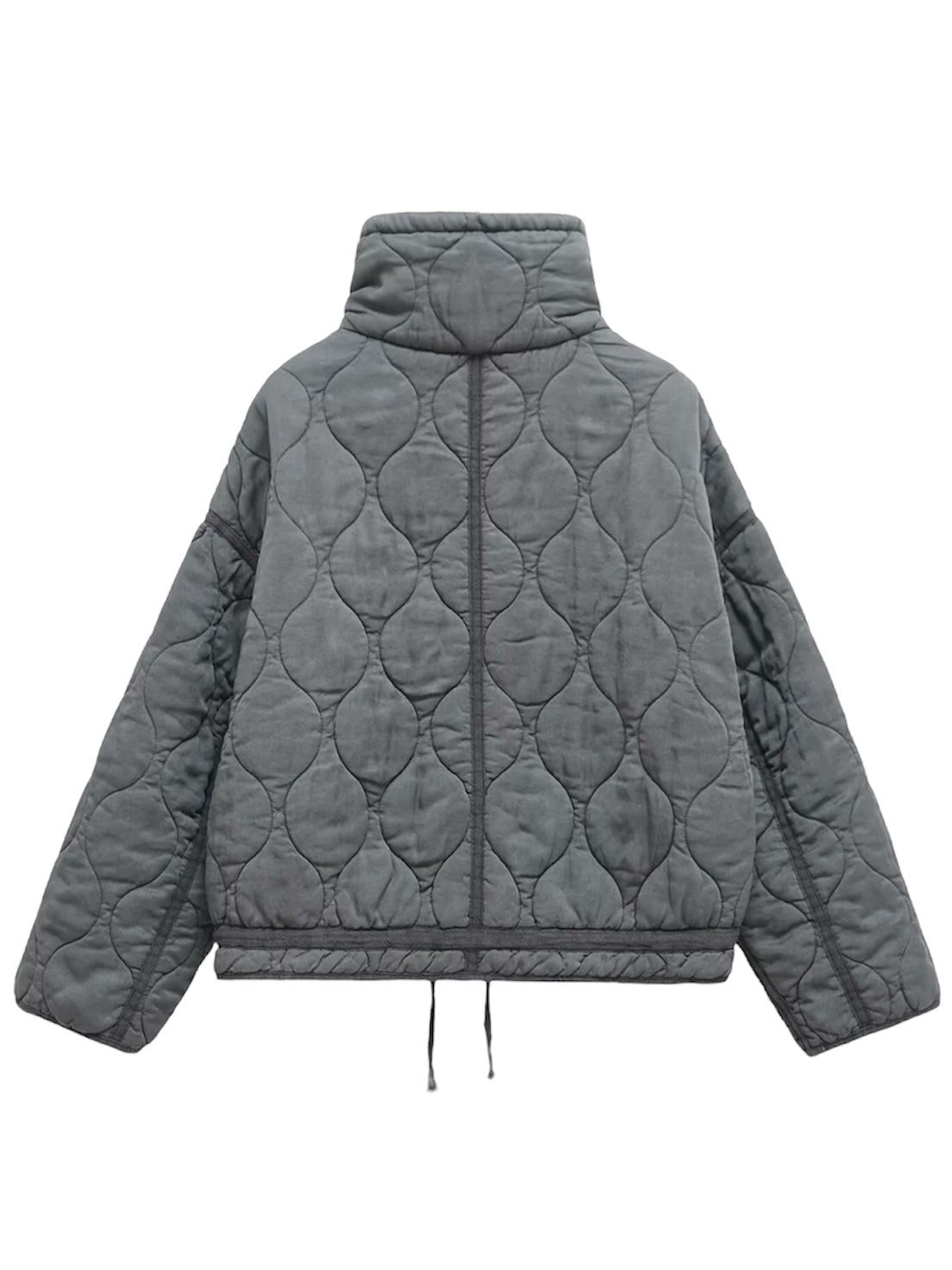 Steppjacke mit hohem Kragen im Used-Look