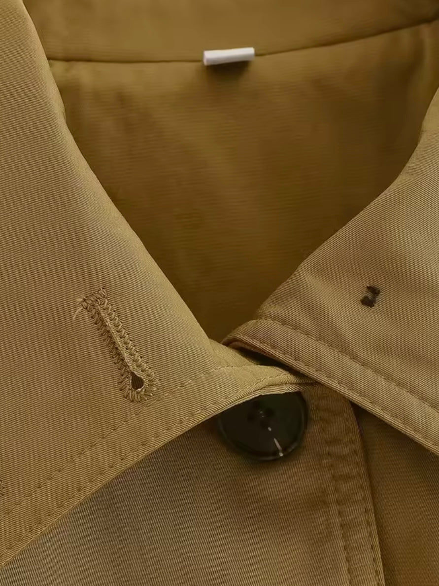 Cropped Trenchcoat mit Faltenbund