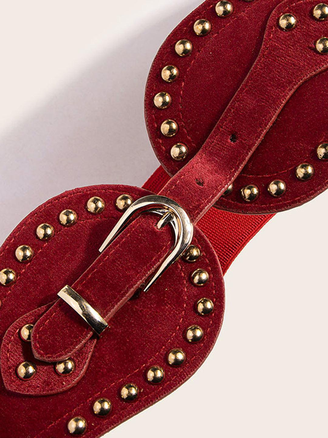Samt-Faux-Wildleder Taillengürtel mit Nieten-Details - Sorentis