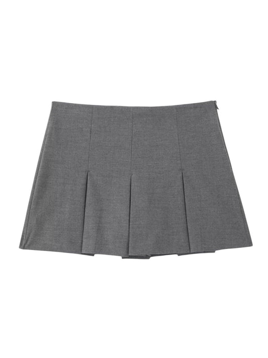 Grauer Plissee-Hosenrock im A-Linien-Schnitt