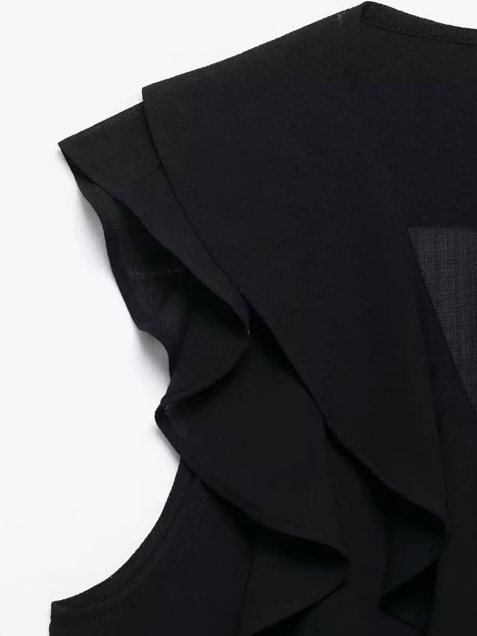 Zweiteiliges Rüschen-Set in Schwarz