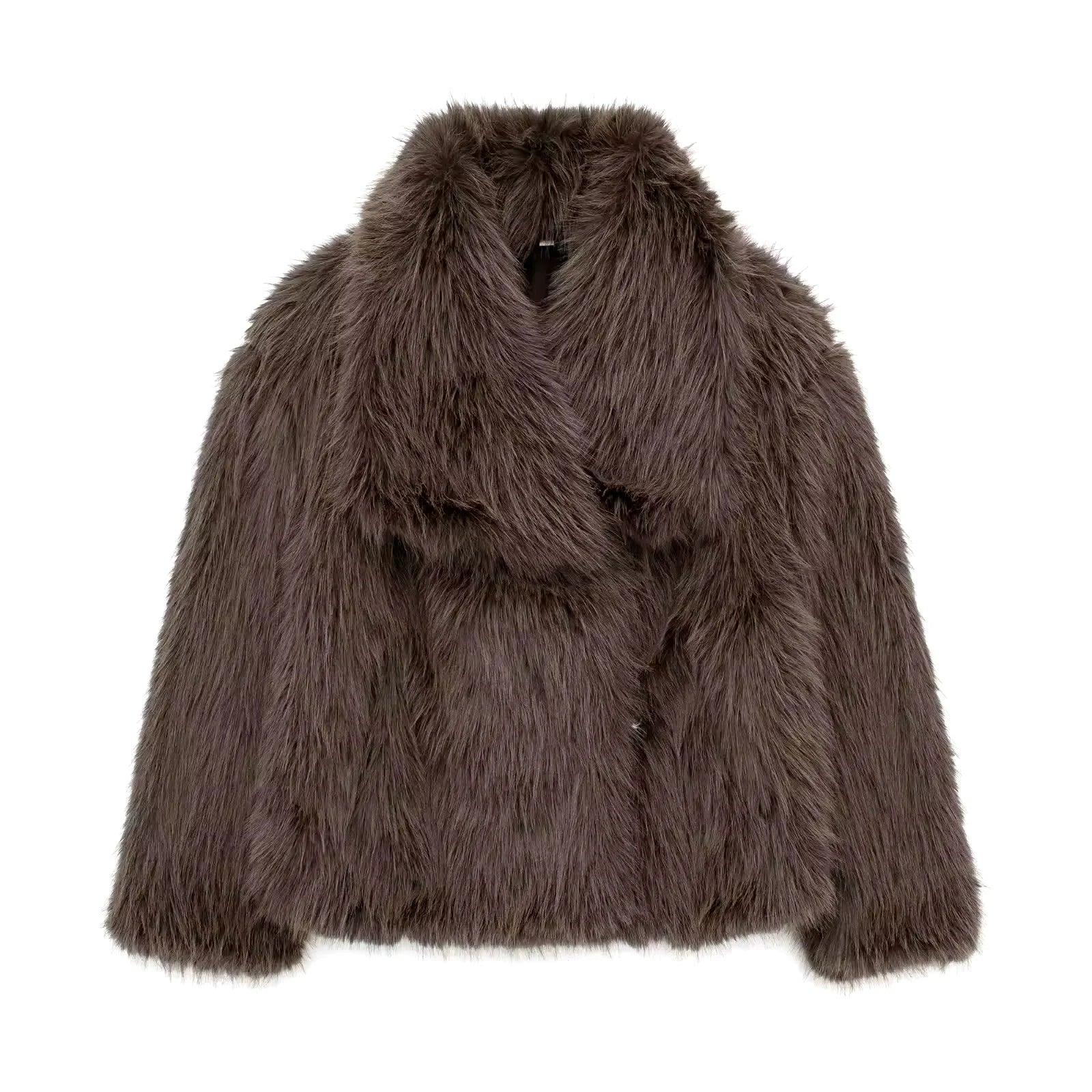 Kunstpelzjacke mit breitem Kragen - Sorentis