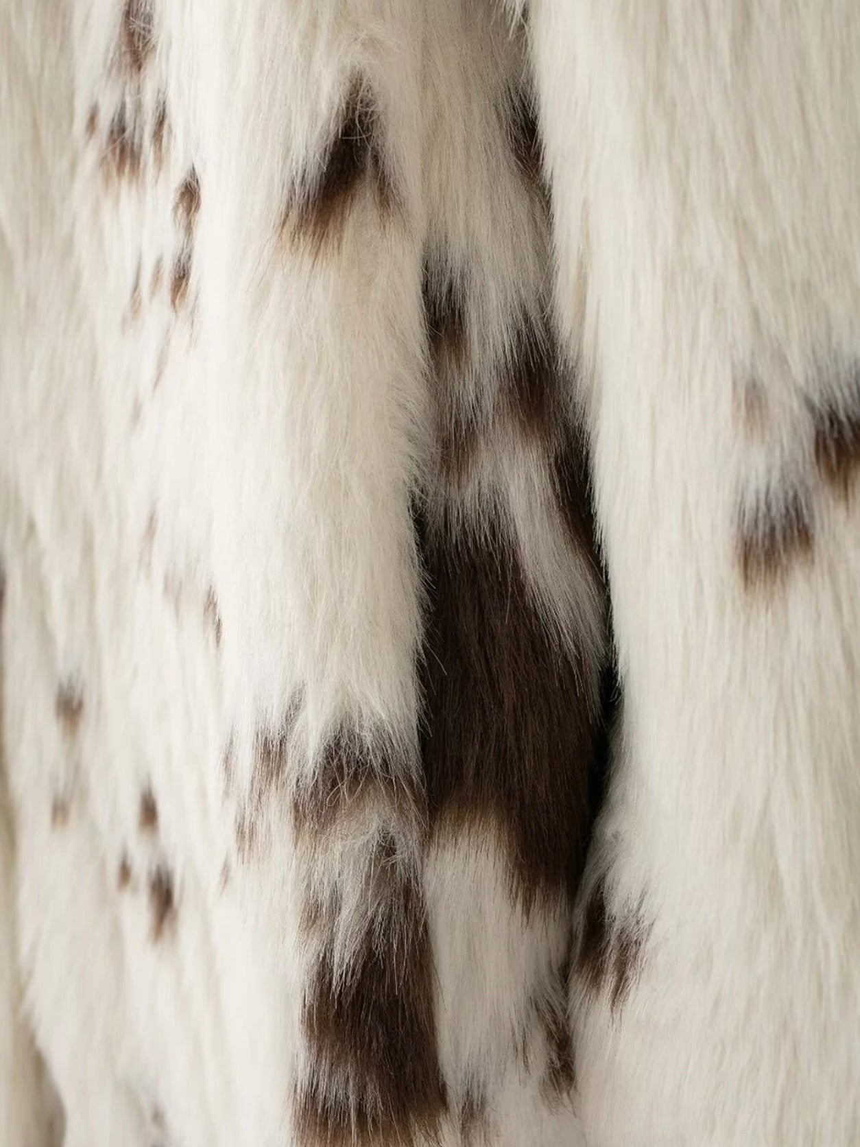 Kuhfell Kunstpelz Maxi Mantel mit Animalprint