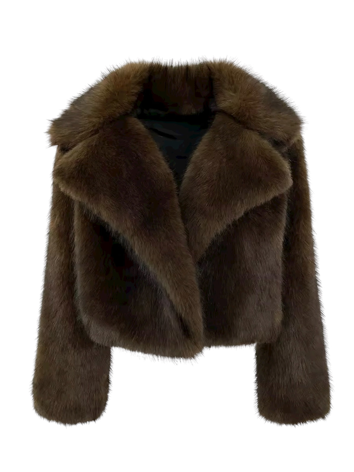 Kurze Pelzjacke in Braun