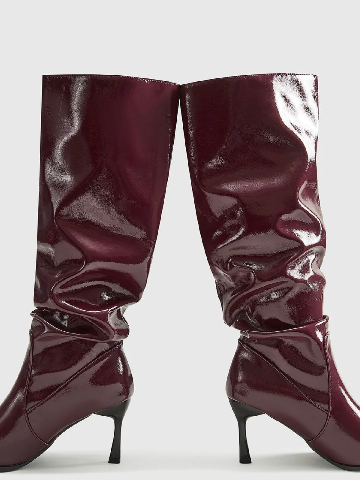 Lack Stiefel mit weitem Schaft