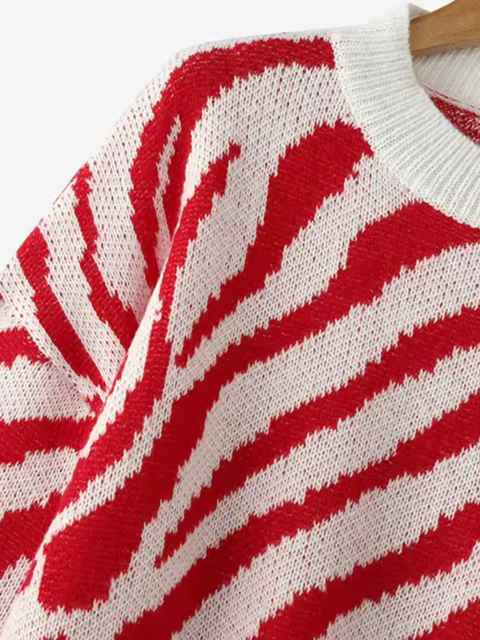 Strickpullover mit Zebramuster