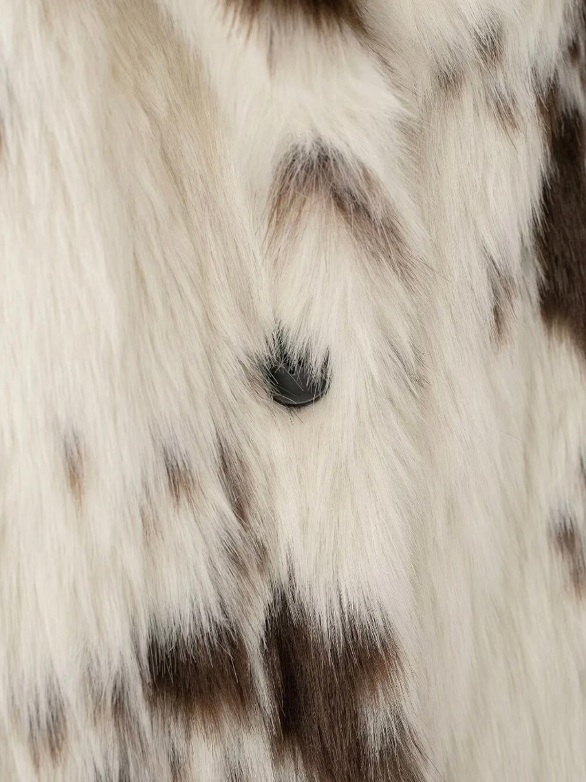 Kuhfell Kunstpelz Maxi Mantel mit Animalprint