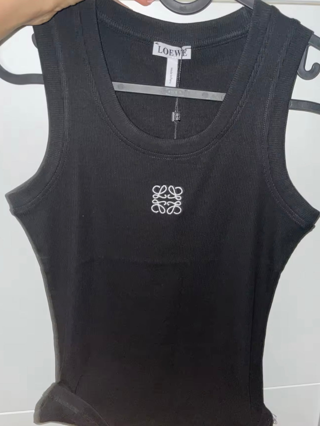 LOWE Rippstrick Tanktop mit Logo Stickerei
