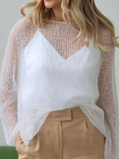 Leichtes Strickoberteil mit Lochmuster