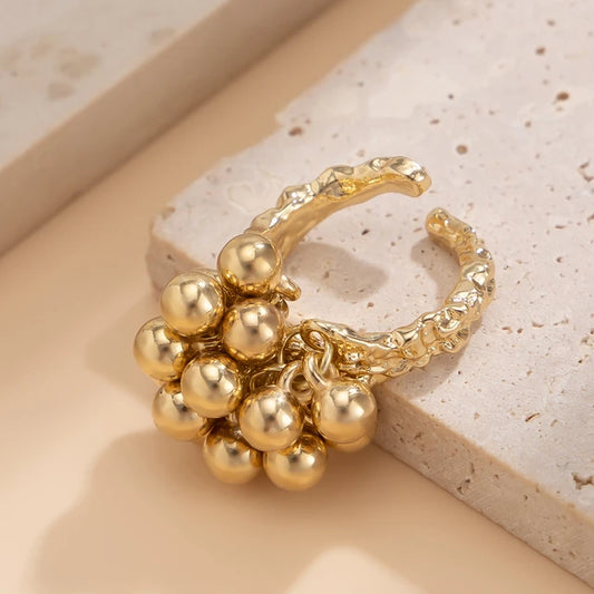 Perlenring in Gold & Silver