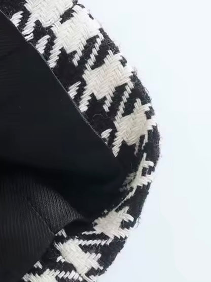 Tweed Blazer mit Hahnentrittmuster