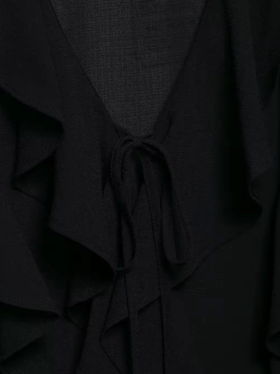 Zweiteiliges Rüschen-Set in Schwarz