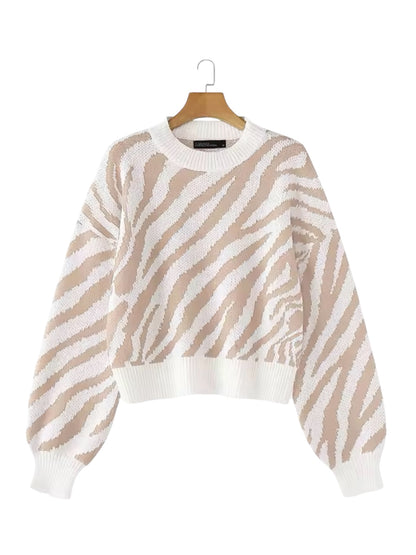 Strickpullover mit Zebramuster