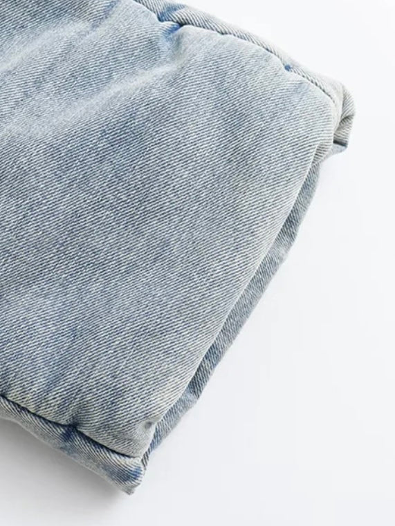 Denim Kimono-Jacke mit Taschen