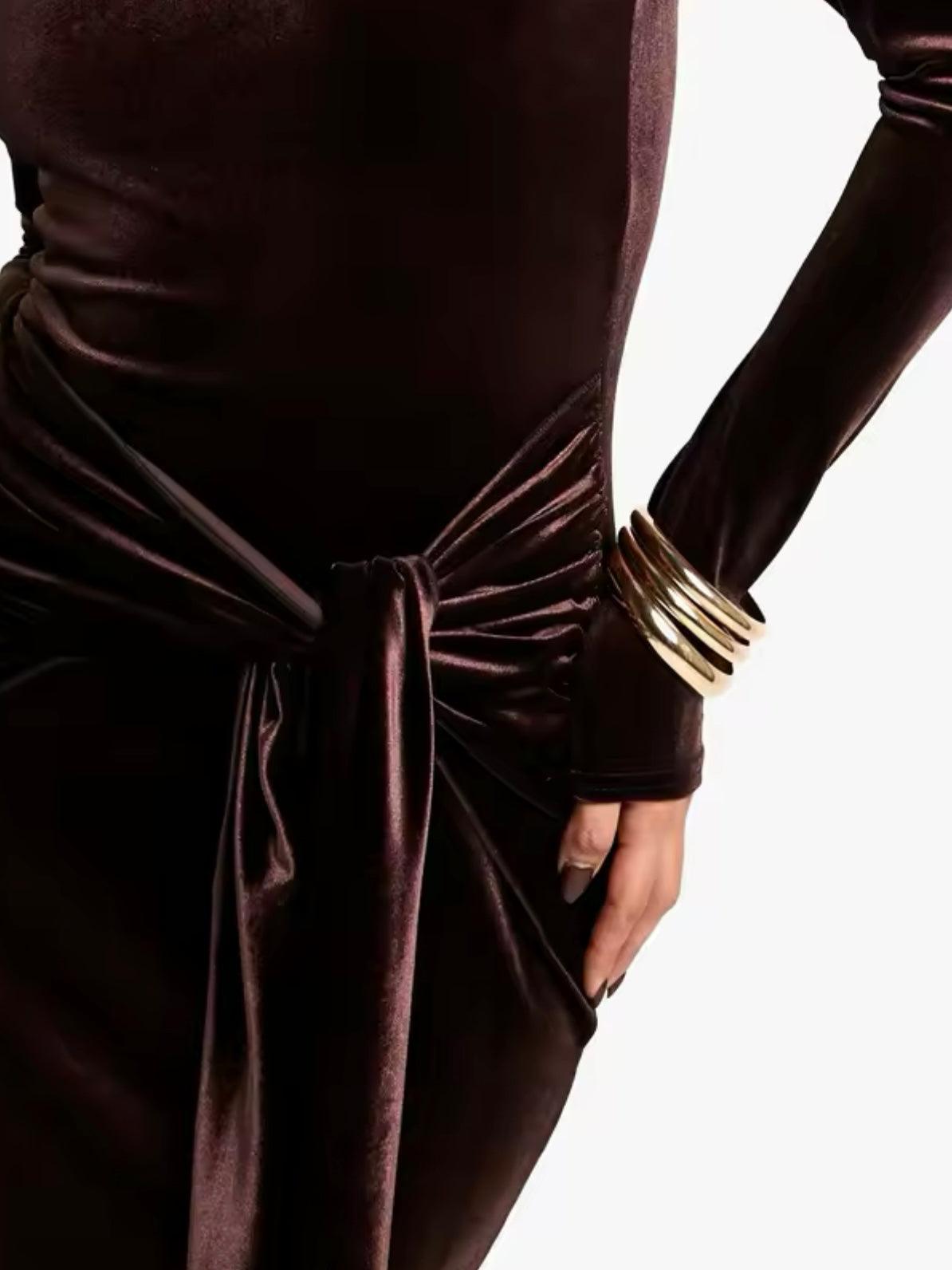 Samt Maxikleid mit Twist-Detail - Sorentis