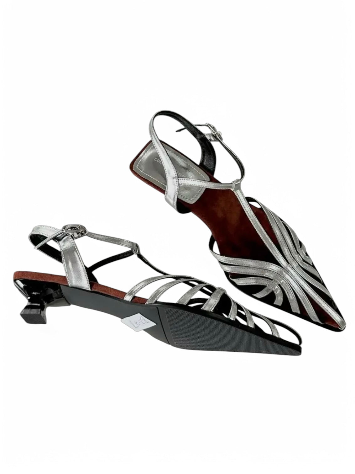Slingback-Kitten-Heels Riemensandalen mit Cut-Outs