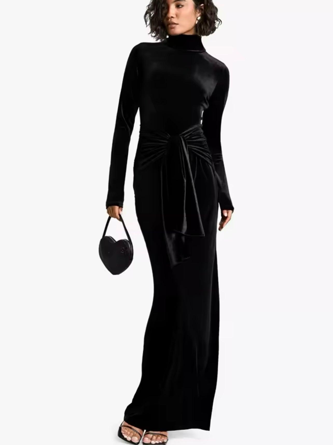 Samt Maxikleid mit Twist-Detail - Sorentis