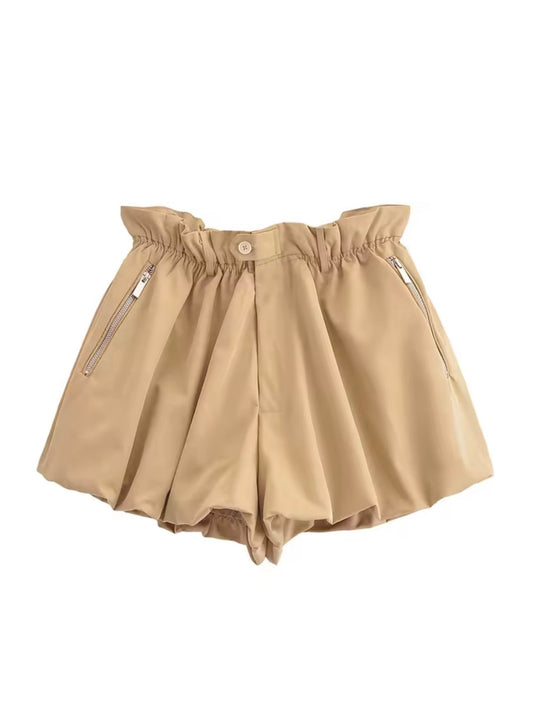 Paperbag Ballon Shorts mit Taschen