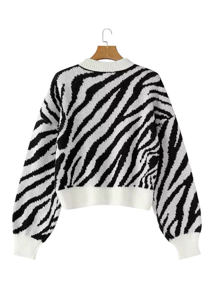 Strickpullover mit Zebramuster