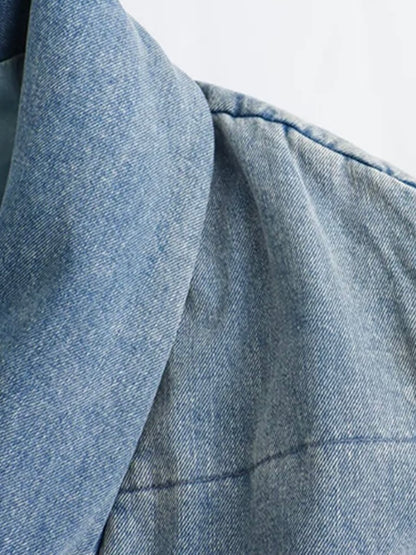 Denim Kimono-Jacke mit Taschen