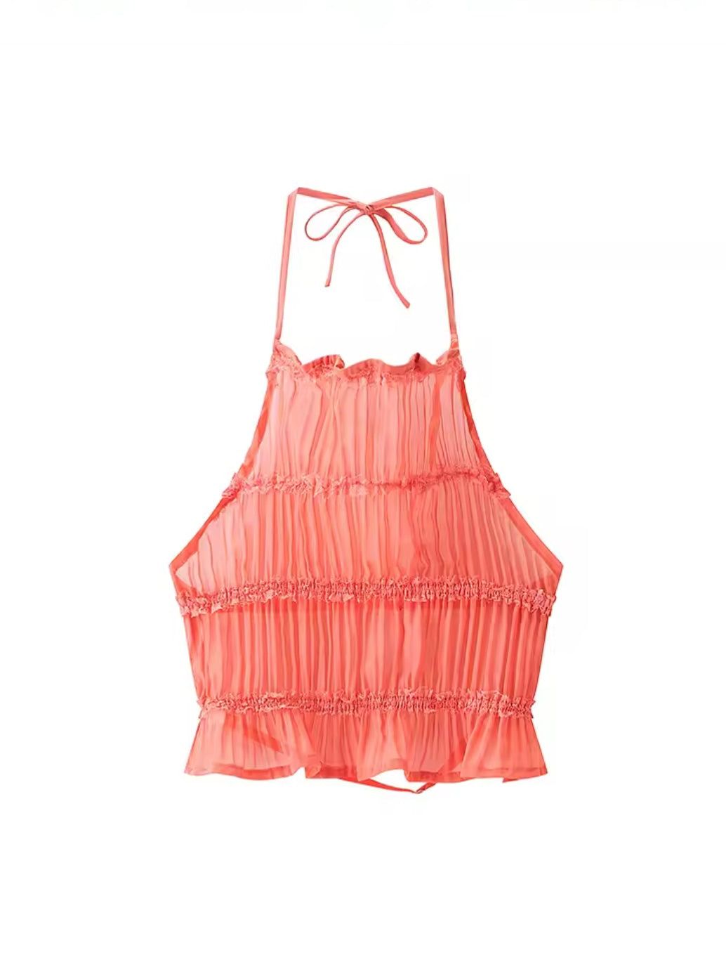 Transparenter Zweiteiler mit Neckholder-Top & Maxirock