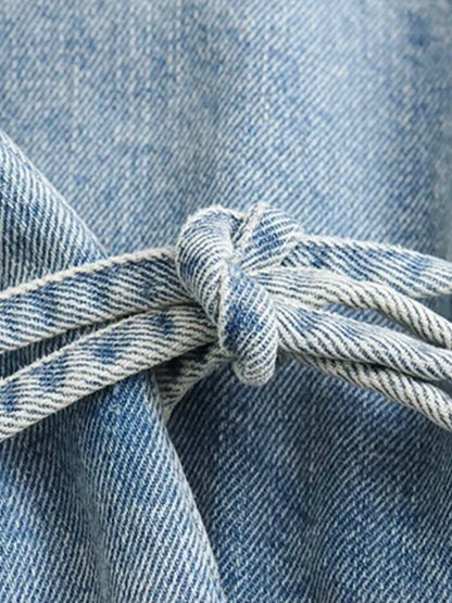 Denim Kimono-Jacke mit Taschen