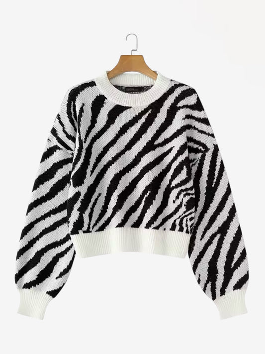 Strickpullover mit Zebramuster