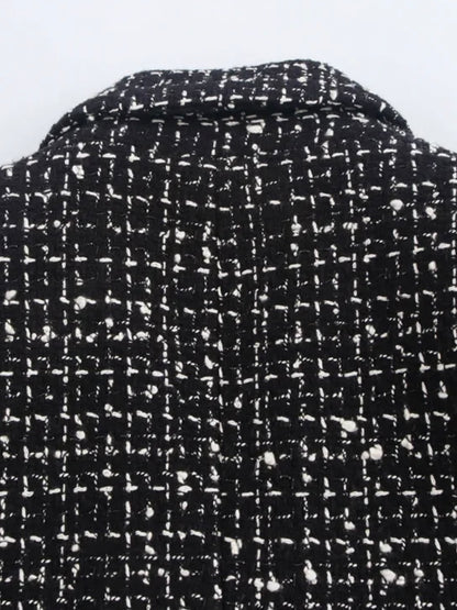 Marmorierter Tweed-Blazer mit Knopfleiste
