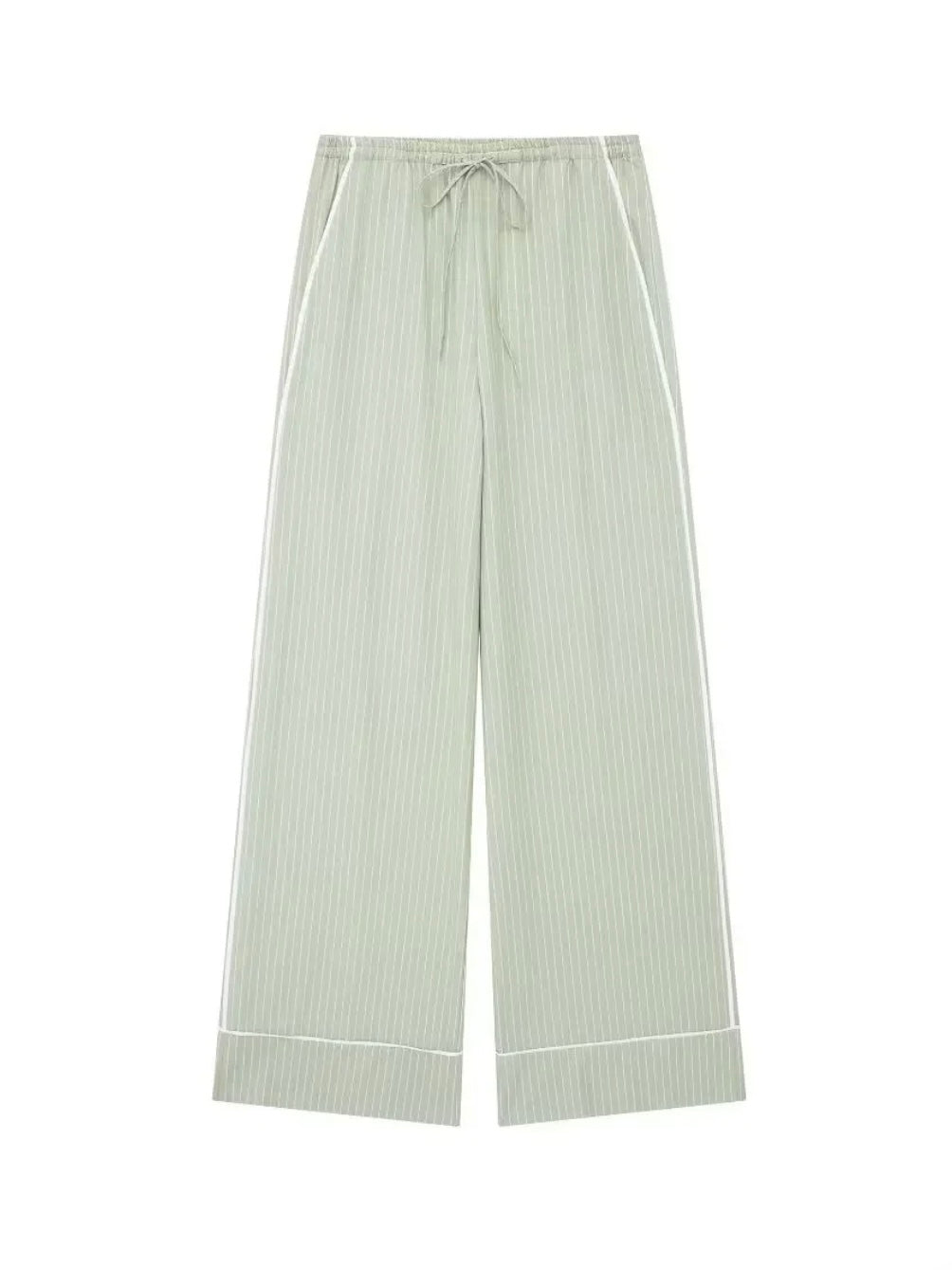 Gestreifter Zweiteiler kurze Hemdbluse & Palazzo Hose