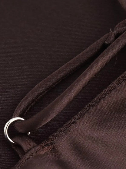 Spaghettiträger Satin Maxi-Kleid