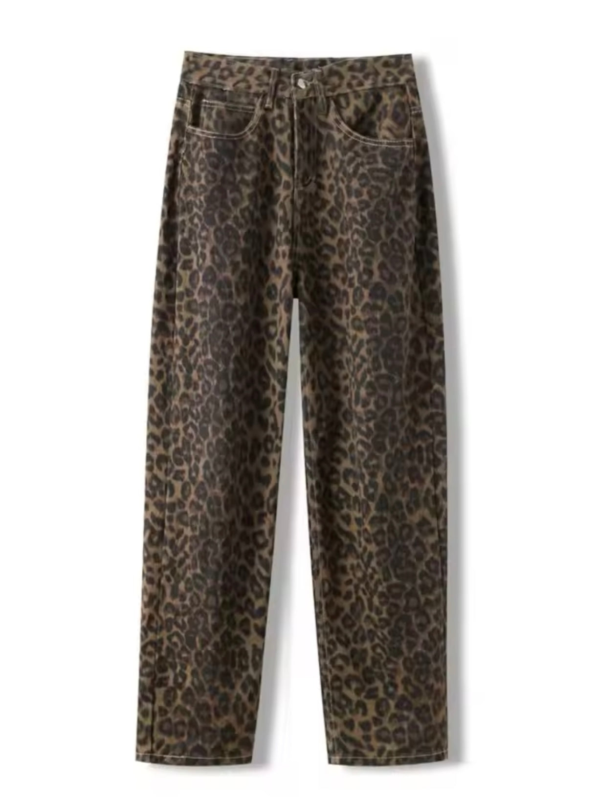Straight-Fit Animal Print Jeans mit geradem Bein