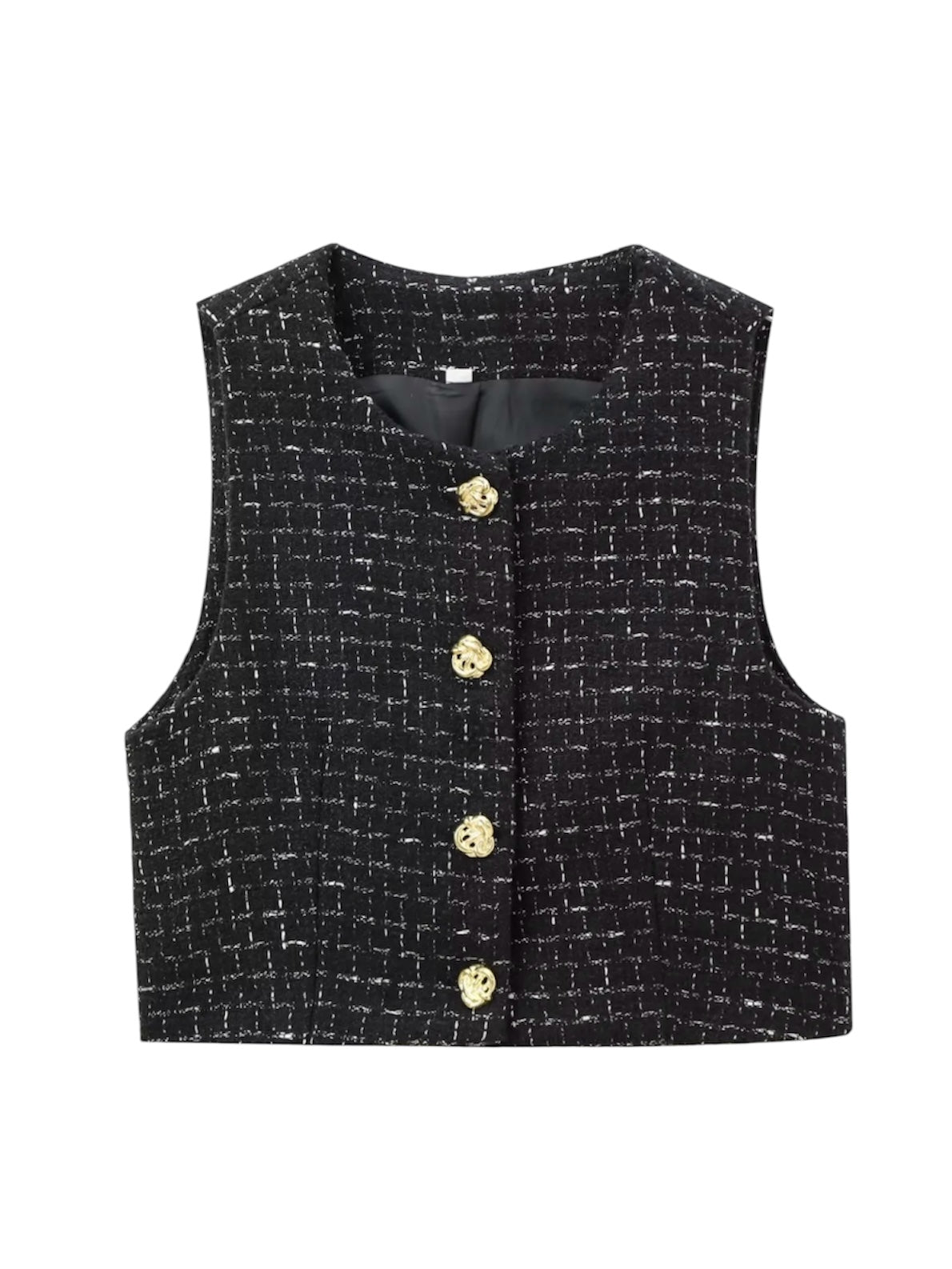 Tweed-Zweiteiler taillierte Weste mit einem Hosenrock