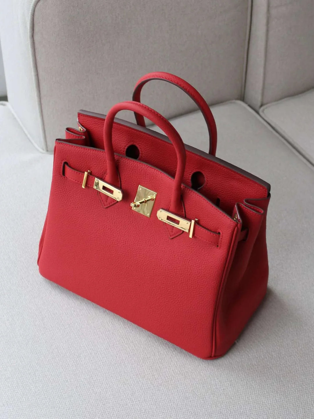 Hermé Handtasche aus veganem Kunstleder