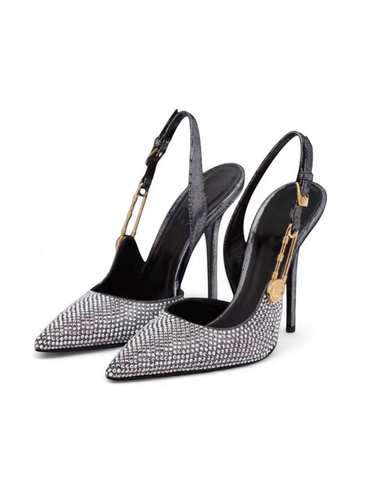 Strass Slingback-Pumps