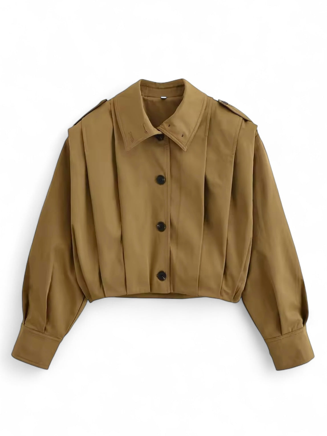 Cropped Trenchcoat mit Faltenbund