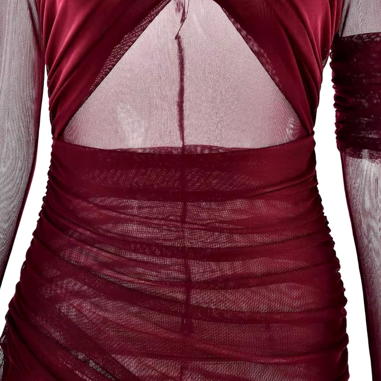 Mesh Burgundy Maxikleid - Sorentis