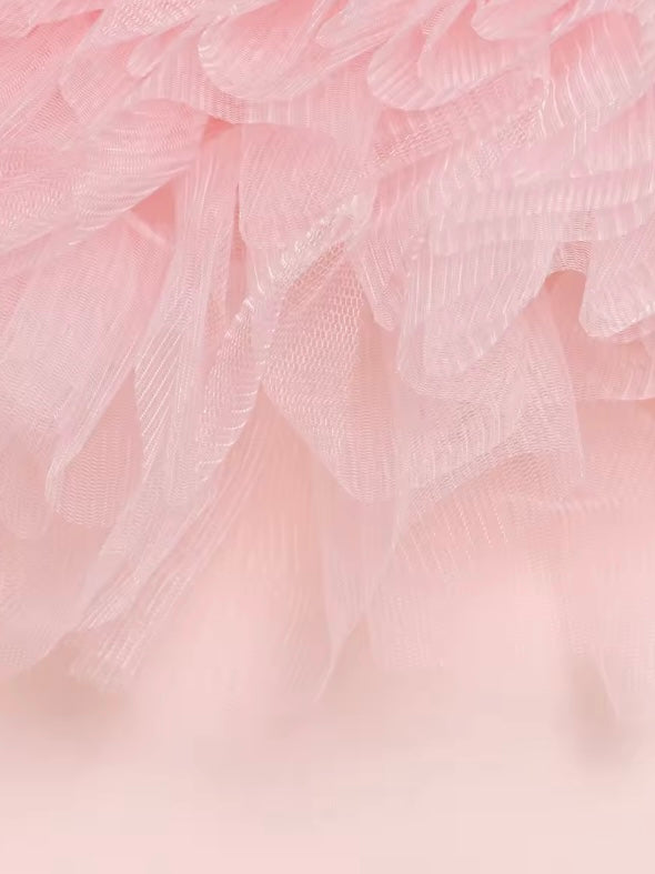 Bandeau Tüllkleid in Zartrosa
