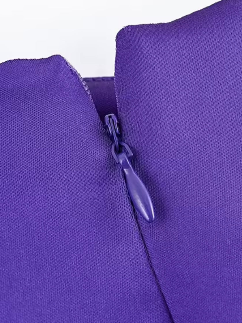 Satin Co-Ord Set – Top & Rock in Royal Violet
