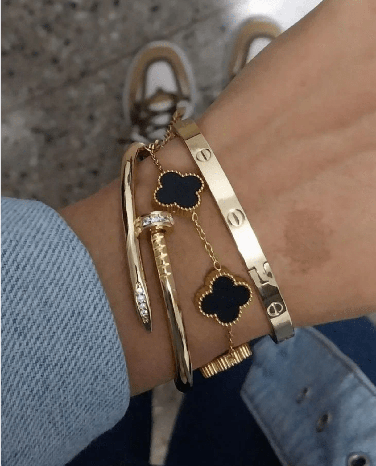 Selected 3er Armband Set in Gold aus rostfreiem Edelstahl - Sorentis
