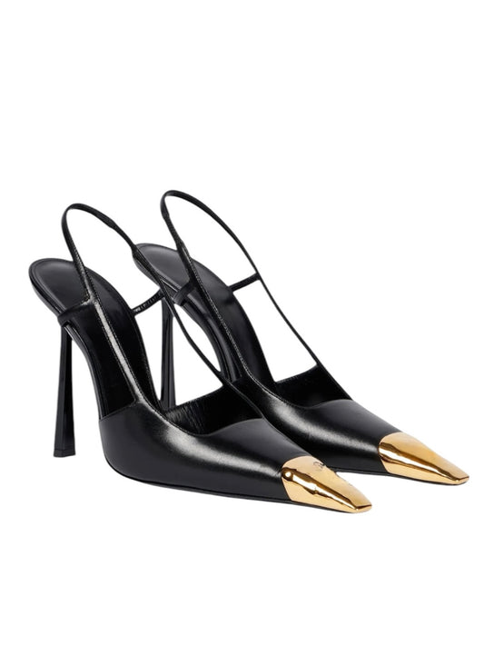 Slingback-Pumps mit Metallkappe