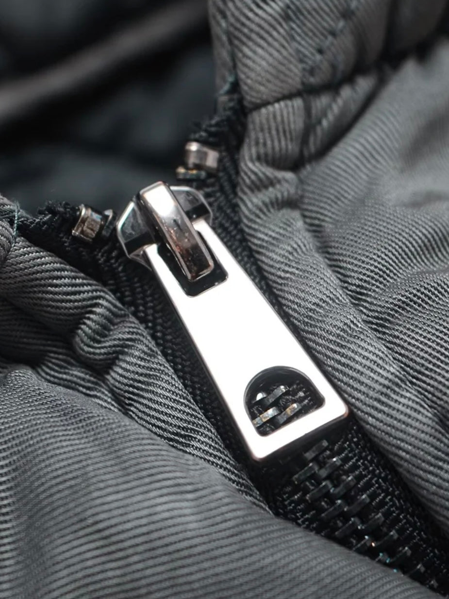 Steppjacke mit hohem Kragen im Used-Look