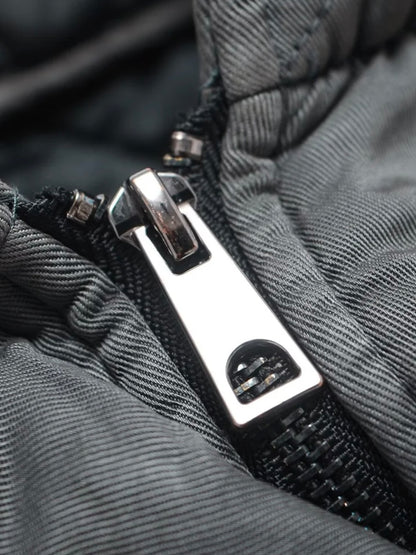 Steppjacke mit hohem Kragen im Used-Look