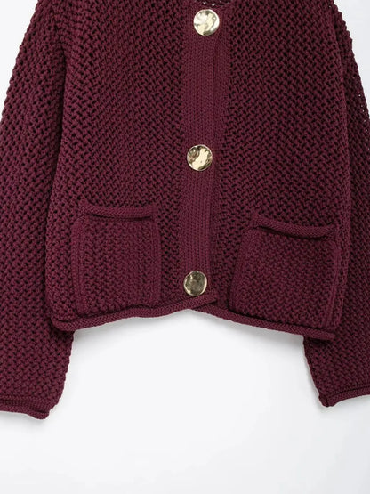 Strick Cardigan mit goldenen Knöpfen