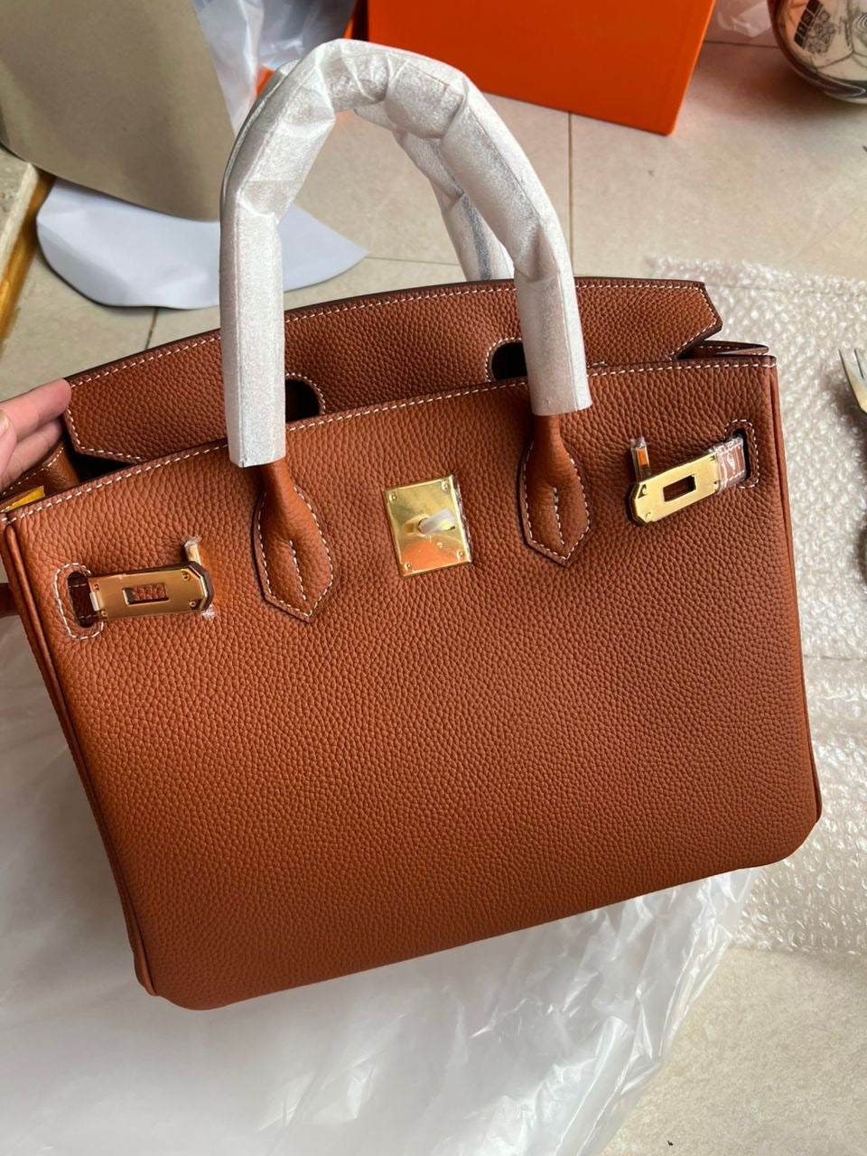 Echtleder Noble Handtasche Klassiker 30cm