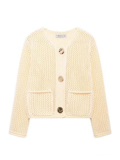 Strick Cardigan mit goldenen Knöpfen